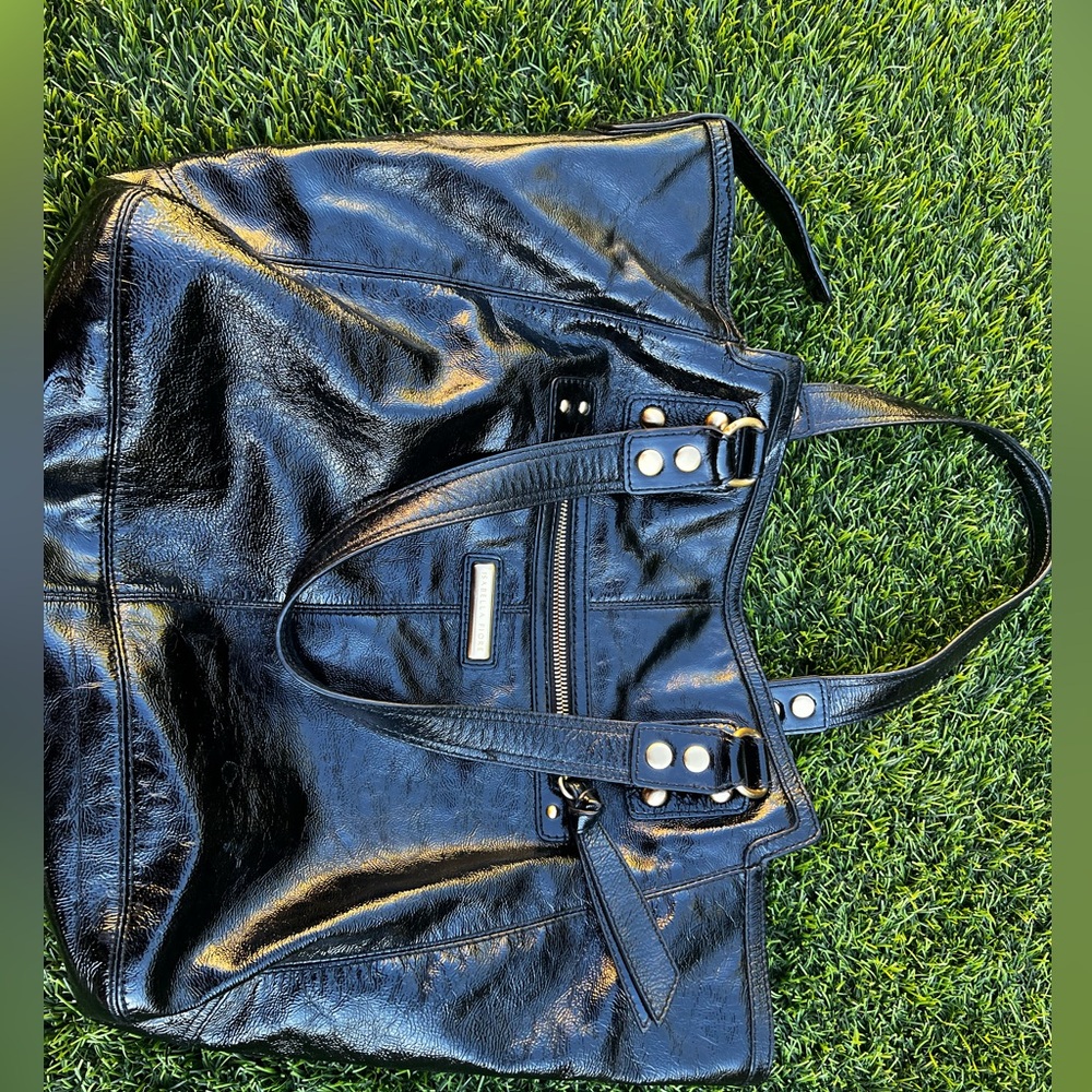 Isabella Fiore Iconic Tote With Brass Studs Black Preloved EUC
